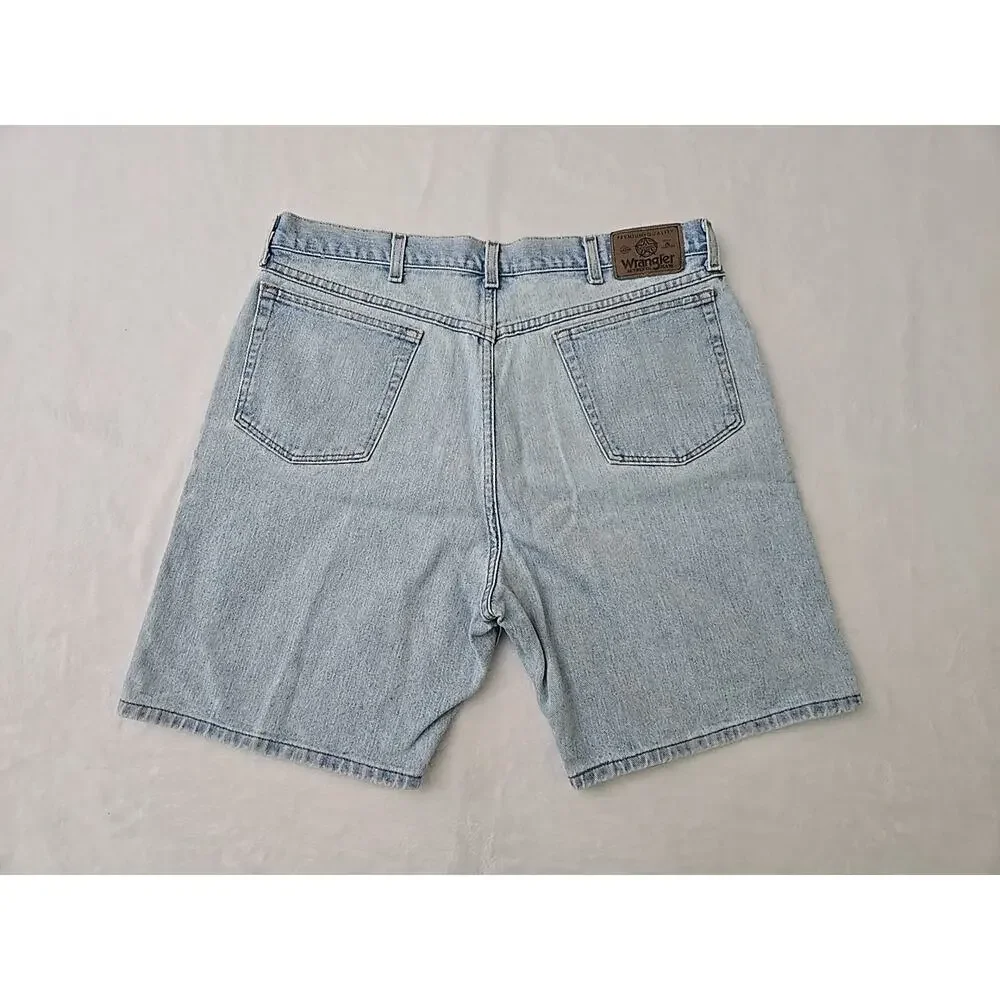 Wrangler Vtg 90s Light Wash Denim Shorts Mens Sz 36 Dad Grandpa Jorts Workwear